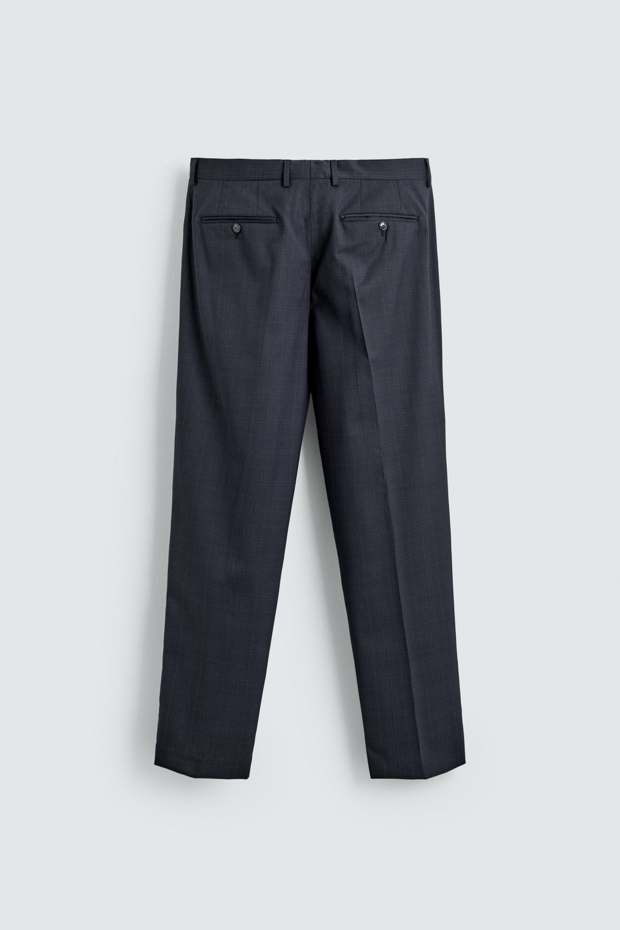 REGULAR FIT PLAID SUIT PANTS